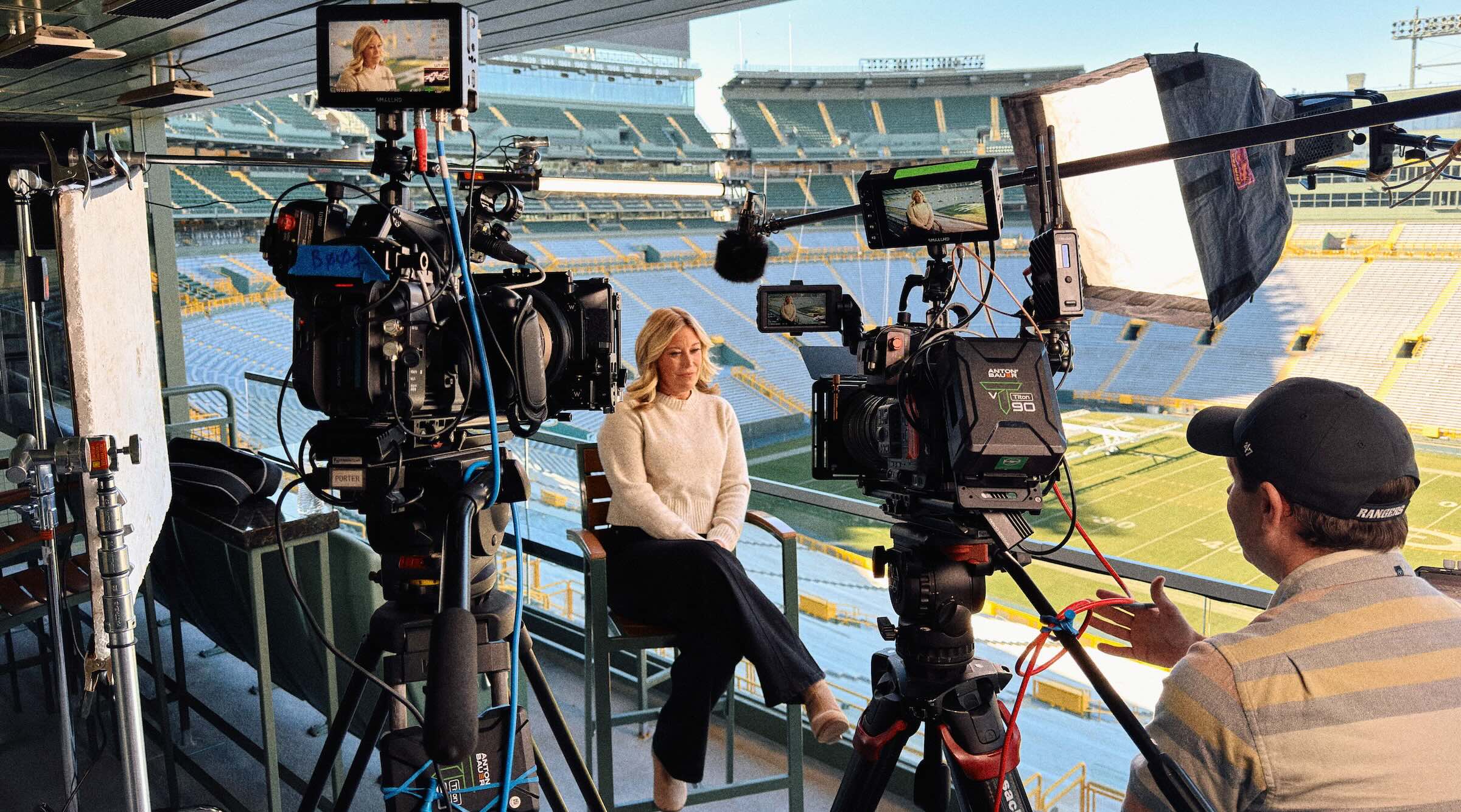 Commercial shoot at Lambeau Field, Green Bay